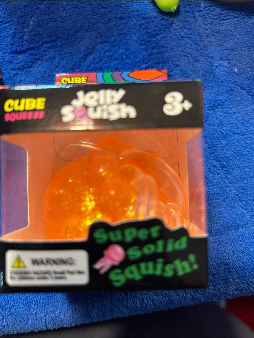 Jelly Squish Orange Glitter Squeeze Toy